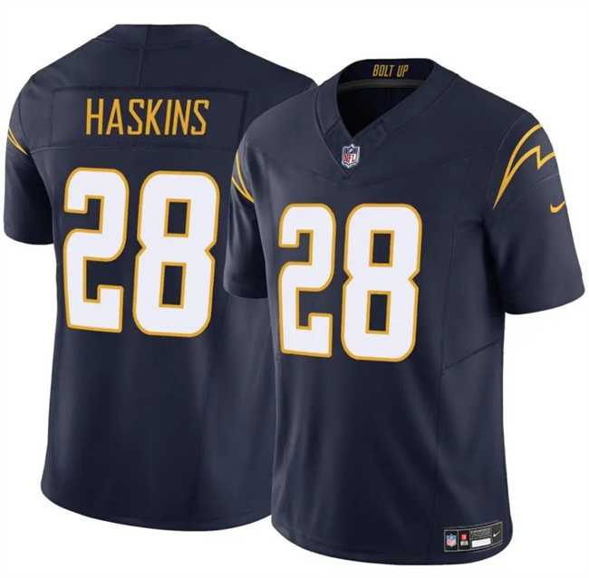 Men & Women & Youth Los Angeles Chargers #28 Hassan Haskins Navy 2024 F.U.S.E Vapor Limited Stitched Jersey->los angeles chargers->NFL Jersey